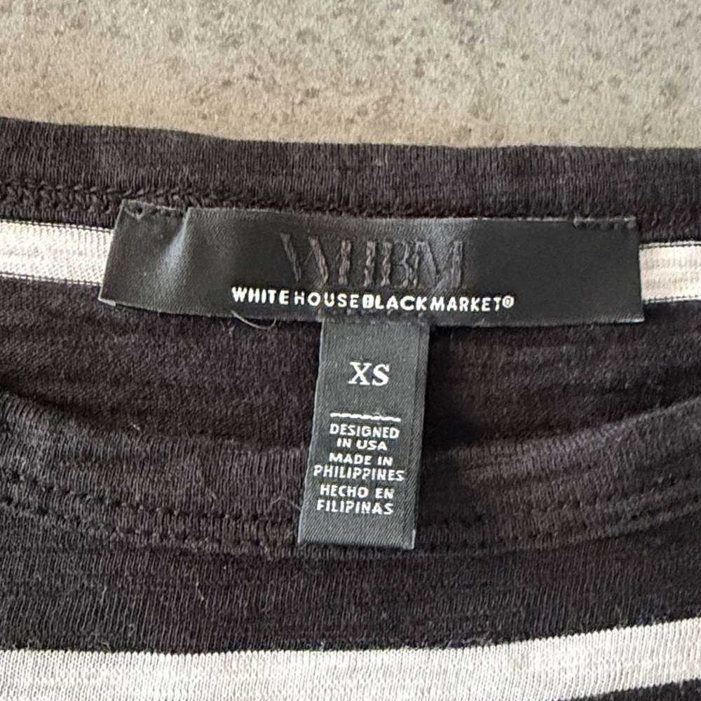 WHBM Striped Long Sleeve T-Shirt - Picture 2 of 8